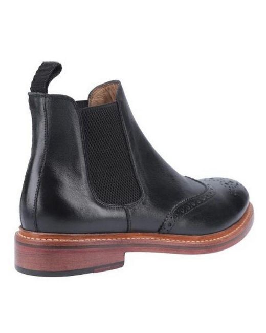 Cotswold Black Cotwold Siddington Leather Elasticated Dress Boot for men