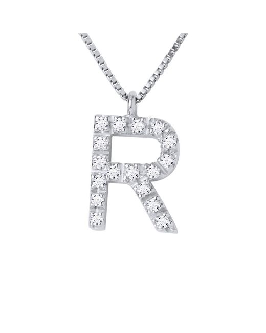 Diadema Collar Abc Diamonds 0.09 Cts Letter "r" White Gold 18k