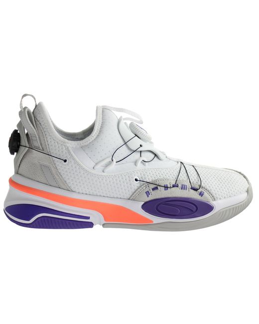 PUMA Gray Double Disc White-ultra Violet Disc Synthetic S Trainers 194277 01 for men