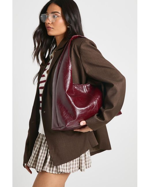 Boohoo Brown Textured Slouchy Tote Bag