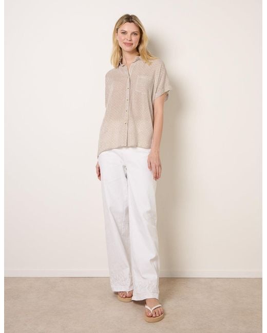 Blue Vanilla Natural Stripe Button Front Shirt