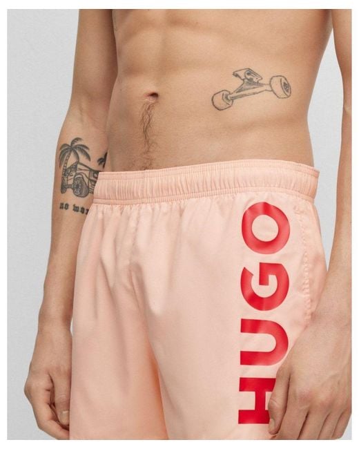 HUGO Pink Abas Swim Shorts for men