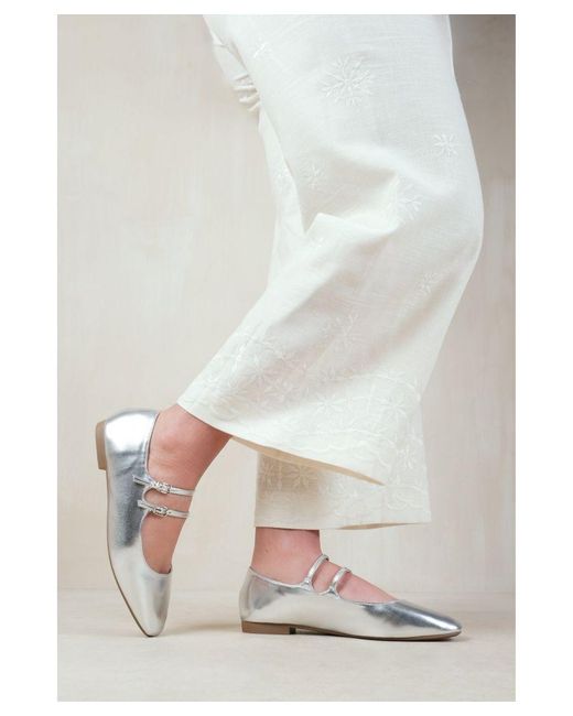 Where's That From White 'Detox' Strappy Ballerina Flats