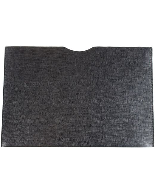 Hackett Black London Document Protective Bag Leather for men