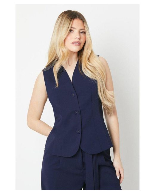 Dorothy Perkins Blue Tailored Waistcoat