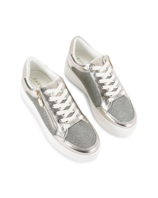 Carvela Kurt Geiger Gray Jive Zip Sneakers