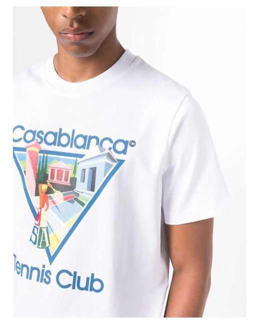 Casablanca Blue La Joueuse Tennis Club T-Shirt for men