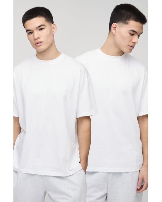 BoohooMAN White 2 Pack Oversized T-shirt for men