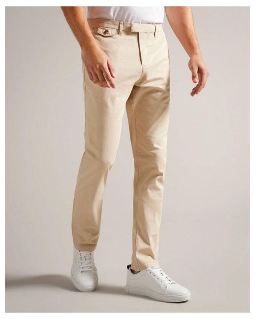 Ted Baker Natural Haydae Slim Fit Textured Chinos for men