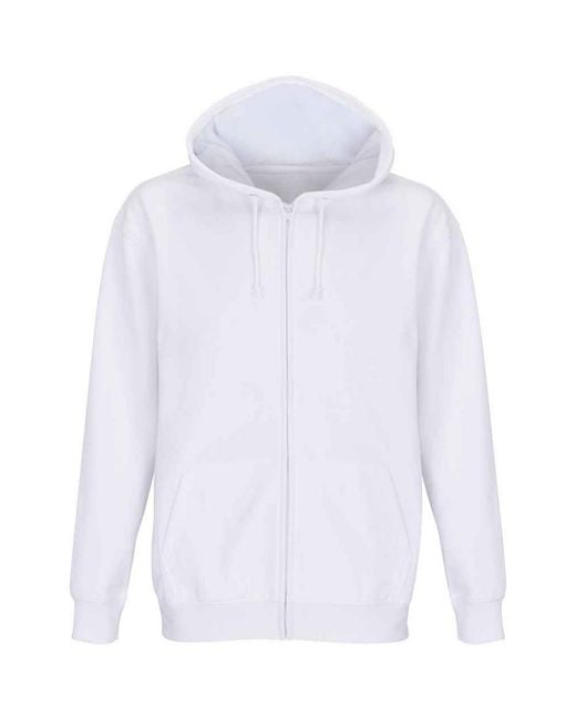 Sol's White Adult Carter Full Zip Hoodie
