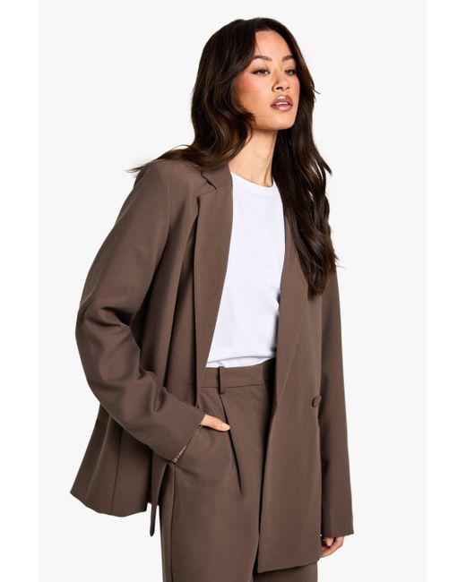 Boohoo Brown Tall Essential Oversized Blazer