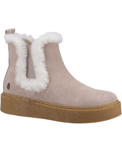 Hush Puppies Gray Bella Suede Nude Flat Chelsea Boots
