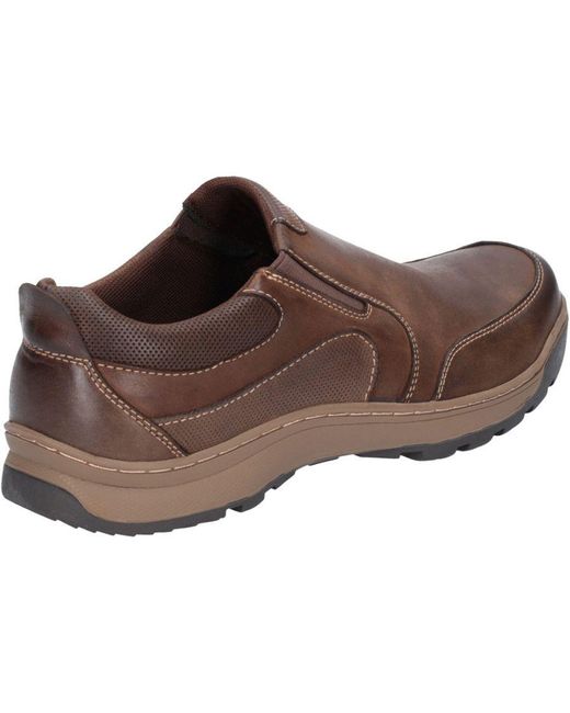 Hush Puppies Brown Jasper Slip On Padded Memory Foam Trainers for men