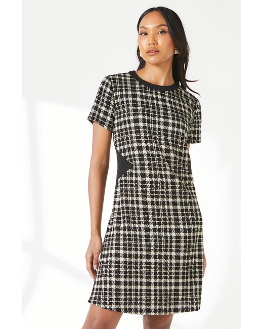 PRINCIPLES Black Mono Check Jacquard Shift Dress