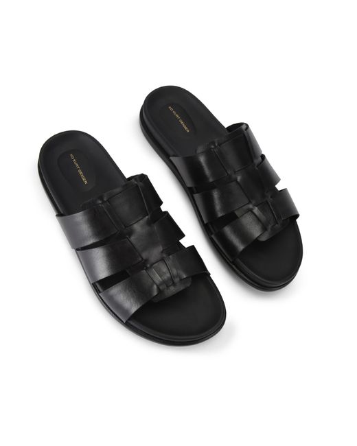 KG by Kurt Geiger Black Leather Naples Sandals for men