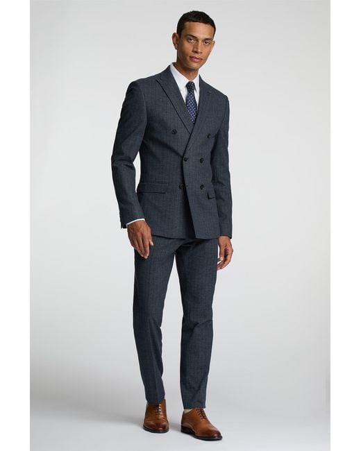 Antique Rogue Blue Slim Fit Suit Jacket for men