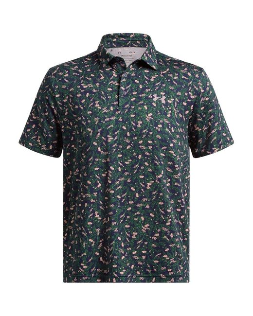 Under Armour Blue Playoff Short Sleeve Performance Polo Shirt for men