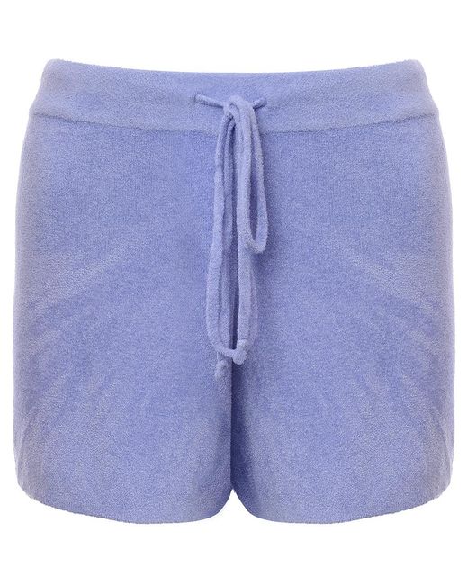Bershka Blue Terry Towelling Runner Short