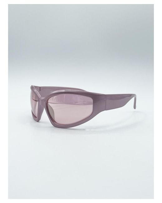 SVNX Pink Wrap Around Sunglasses