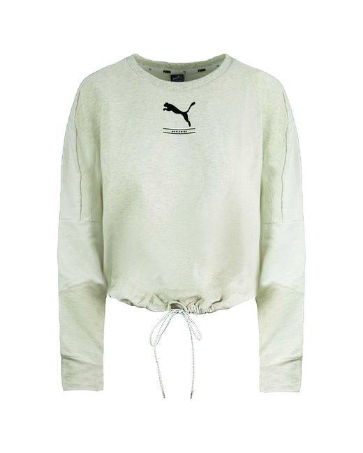 PUMA Green Relaxed Fit Nu-Tility Crewneck Long Sleeve Sweatshirt 581378 19