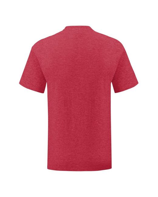 Fruit Of The Loom Red Iconic T-Shirt (Pack Of 5) (Heather) for men