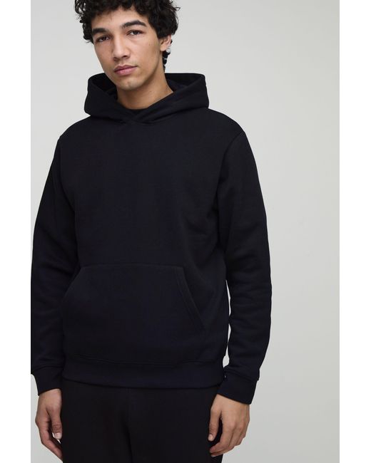 BoohooMAN Blue Basic Regular Fit Over The Head Hoodie for men