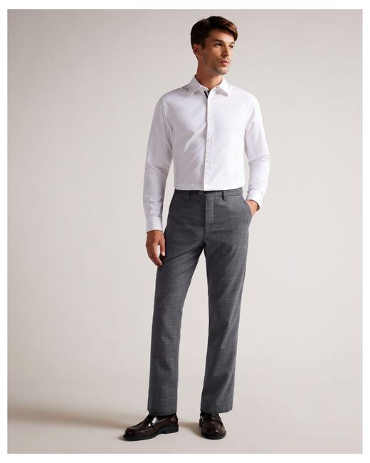 Ted Baker Gray Kimbar Camburn Regular Fit Trousers for men