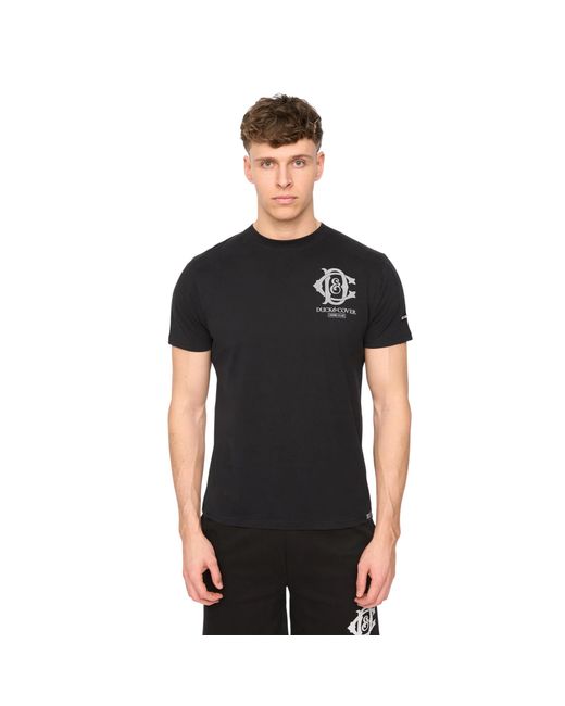 Duck and Cover Black Randolph Logo Casual T-Shirt Cotton for men