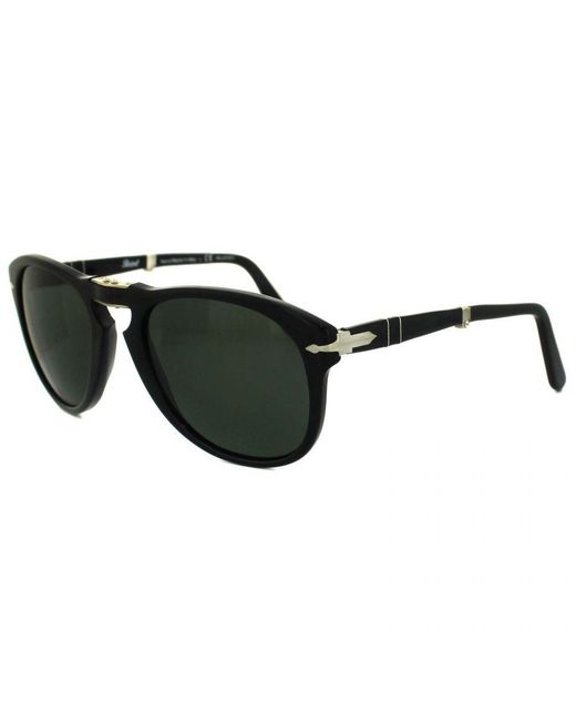 Persol Black Round Polarized Sunglasses for men