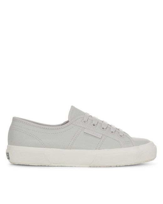 Superga Gray Adult 2750 Efglu Leather Trainers Matt/Avorio)