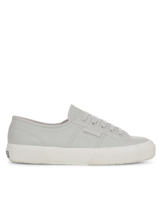 Superga Gray Adult 2750 Efglu Leather Trainers Matt/Avorio)