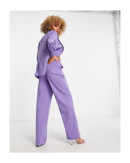 UNIQUE21 Purple Tailored Trouser Co Ord