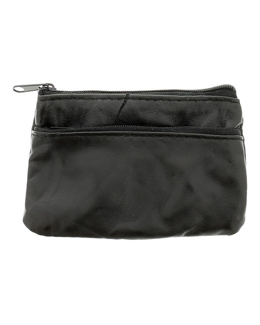 Wynsors Black Coin Purse Leather Pen 7 Zip Fastening
