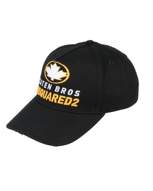 DSquared² Maple Leaf Baseballkappe Schwarzer Hut in Black für Herren