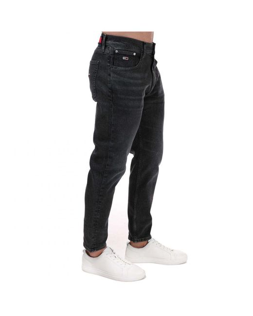 Tommy Hilfiger Relaxed Tapered Jeans in Black for Men | Lyst UK
