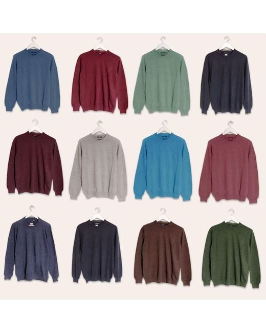 Dunnes Blue Crew Neck Fine Knit Cotton Jumper for men