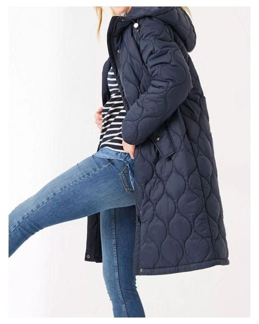 Fat Face Fatface Joanne Puffer Coat in Blue Lyst UK