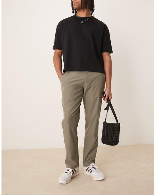 Abercrombie & Fitch Natural Straight Leg Tailored Trousers for men