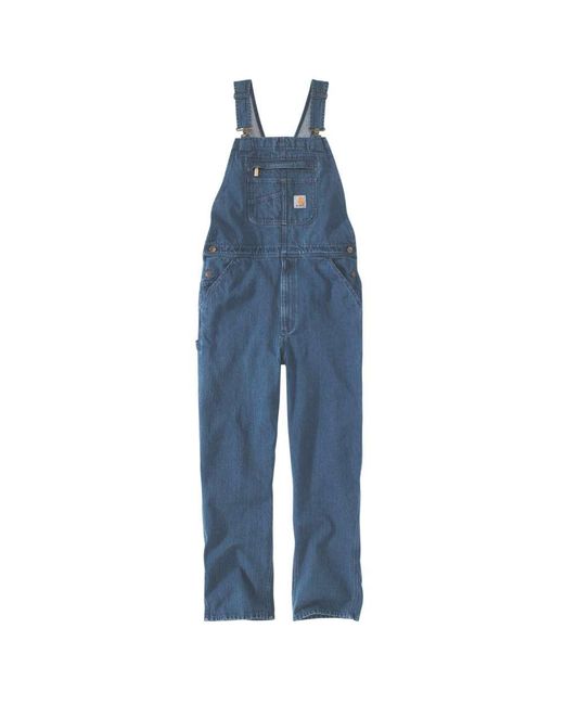 Carhartt Blue Loose Fit High Back Denim Bib Overalls for men