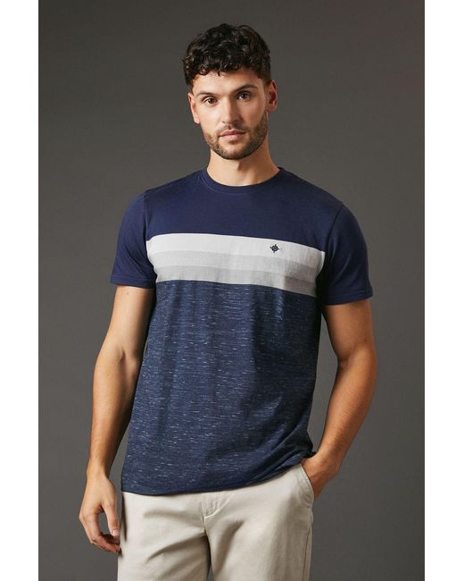 MAINE Blue Detroit Stripe T-Shirt for men