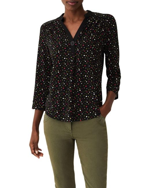 Phase Eight Black Anglia Ditsy Print Top