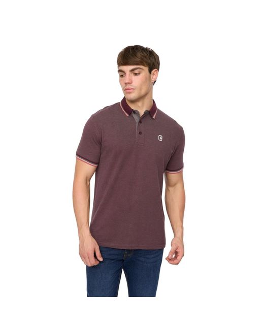 Crosshatch Purple Mettormoore Polo Shirt (Raisin) Cotton for men