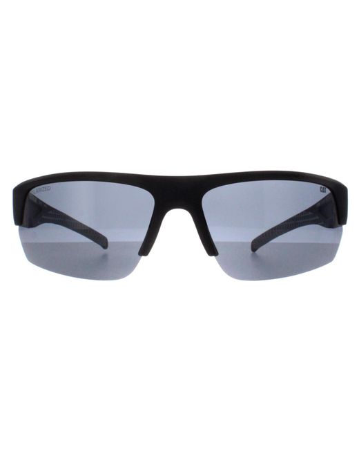 Caterpillar Blue Semi Rimless Matte Solid Smoke Polarized Cts-8022 for men