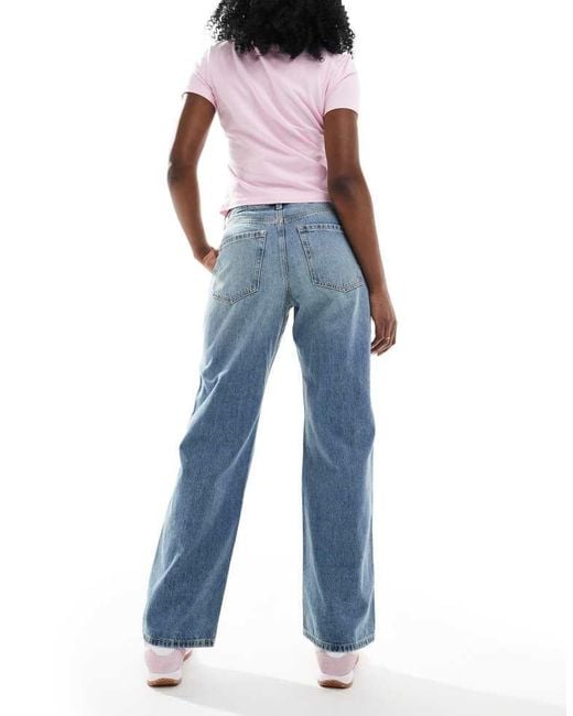 Hollister Blue Curvy High Rise Baggy Fit Jean