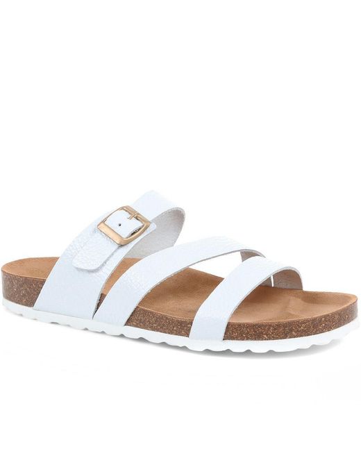 Jones Bootmaker White Tabatha Leather Mule Sandals