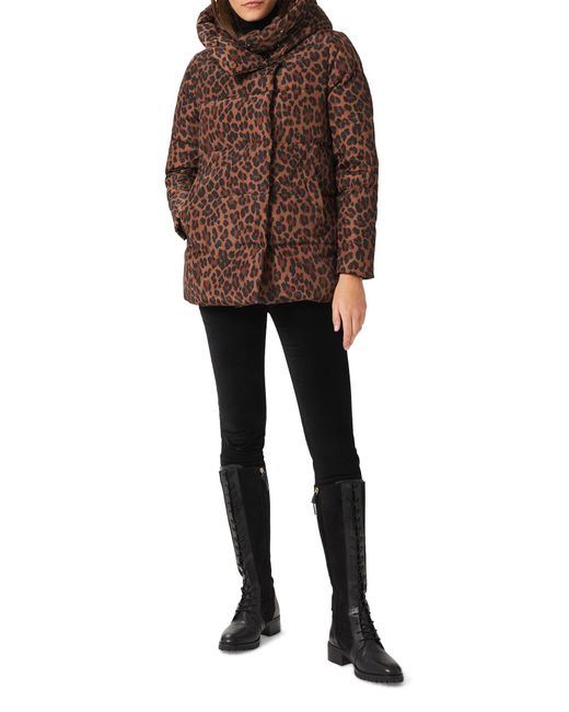 Hobbs Brown Short Heather Puffer