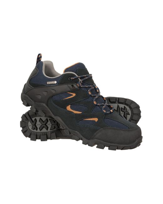 Mountain Warehouse Black 'Curlews' Walking Shoes Rubber Outsole Waterproof Everyday Footwear Synthetic Leather for men