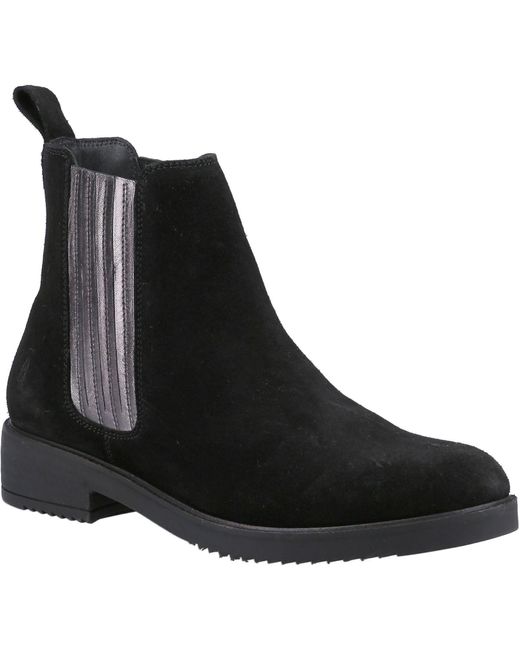 Hush Puppies Black Ladies Stella Leather Ankle Boots