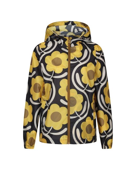 Regatta Yellow Ladies Orla Kiely Pack-It Apple Blossom Waterproof Jacket
