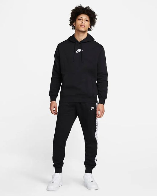 Nike Sportswear Sport Essential Fleece Hooded Tracksuit Cotton in Black for Men Lyst UK